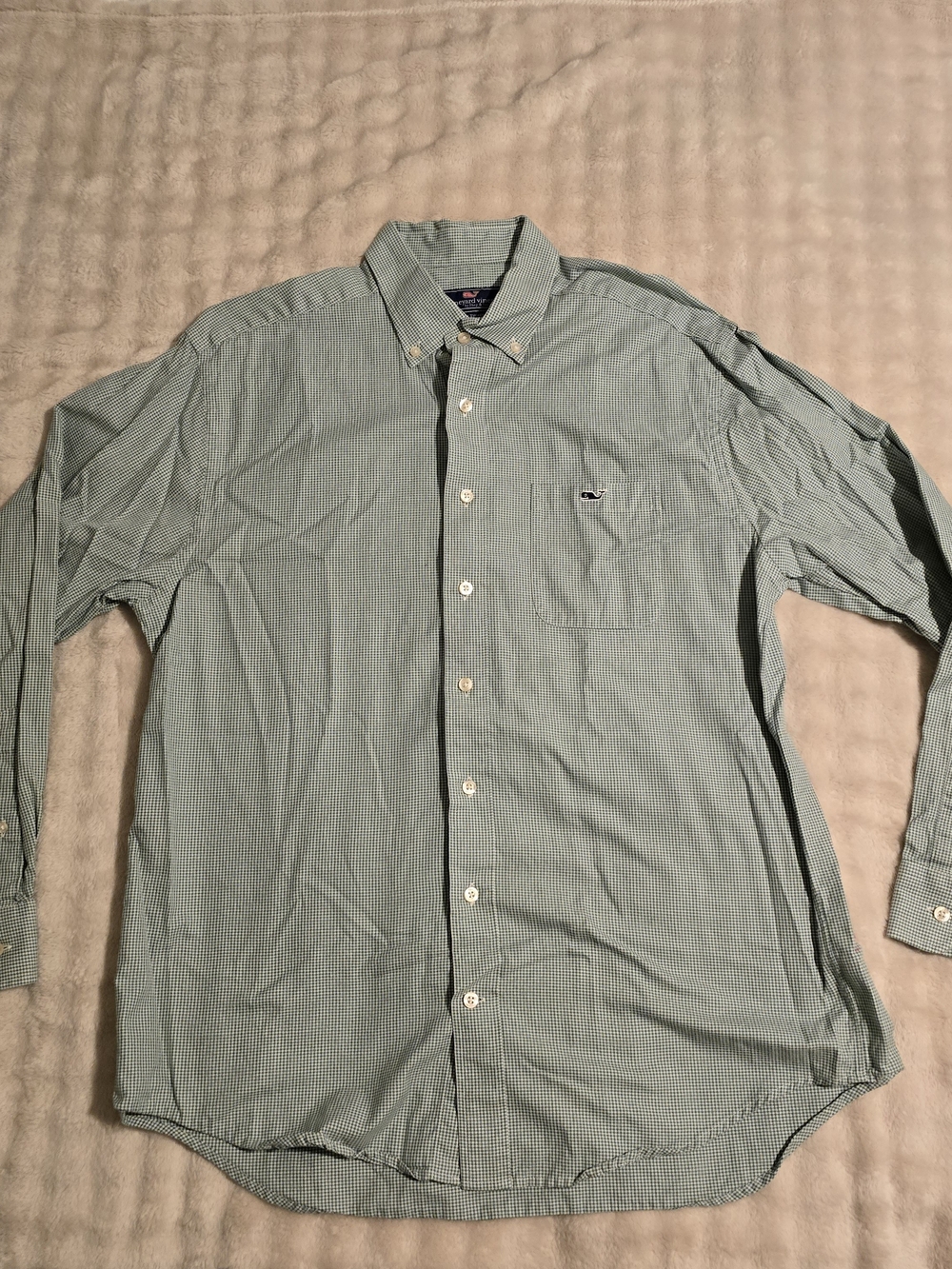 Vineyard Vines Mens Large Classic Fit Tucker Shirt Blue Gingham Button Down